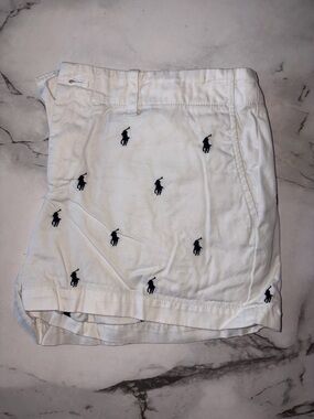 Ralph Lauren White Polo Pony Embroidered Shorts size2